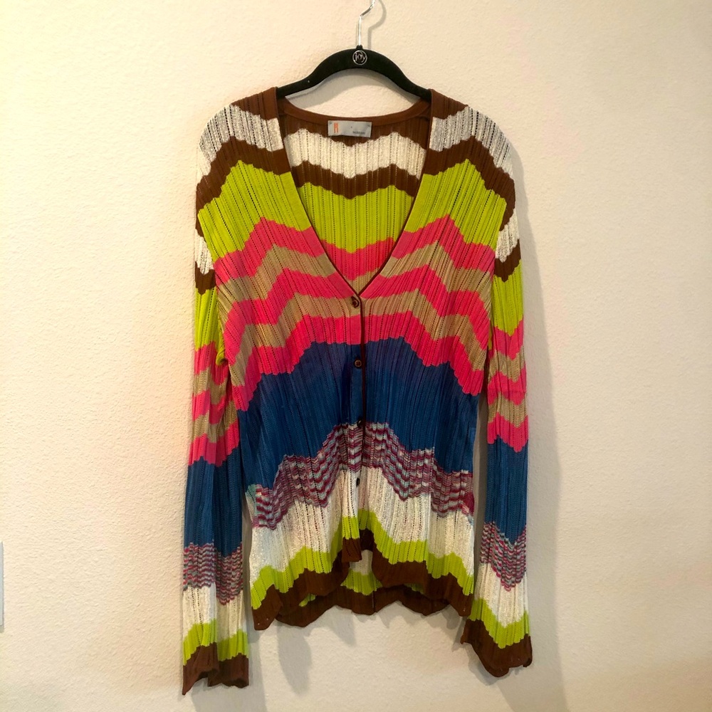 Missoni Sweater Cardigan Chevron Print 40